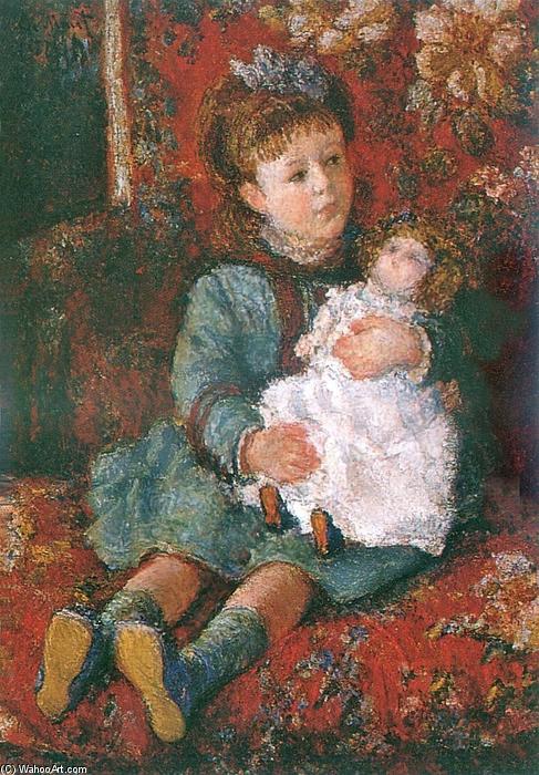 Retrato De Germaine Hoschede Con Una Muñeca — Claude Monet