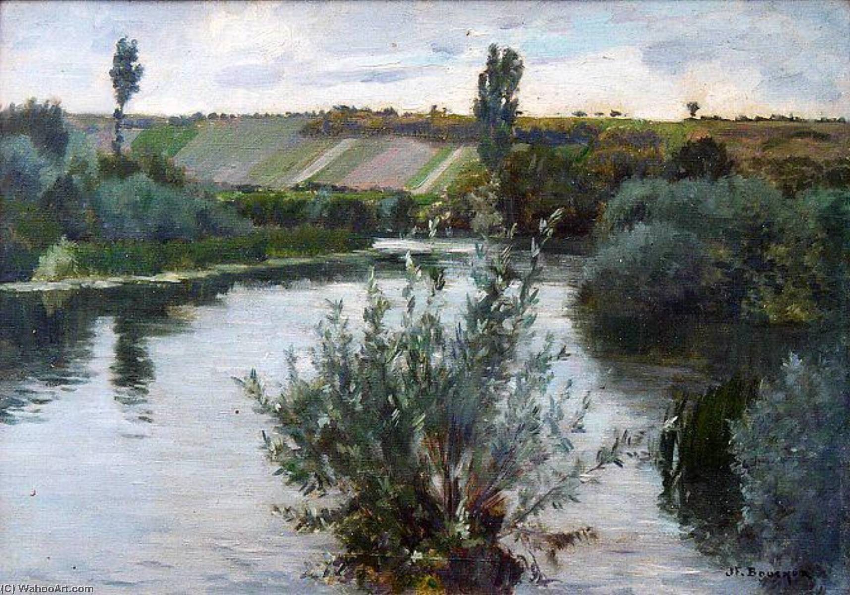 Le Petit Bras De La Seine À Freneuse (titre Inscrit) — Joseph-félix Bouchor