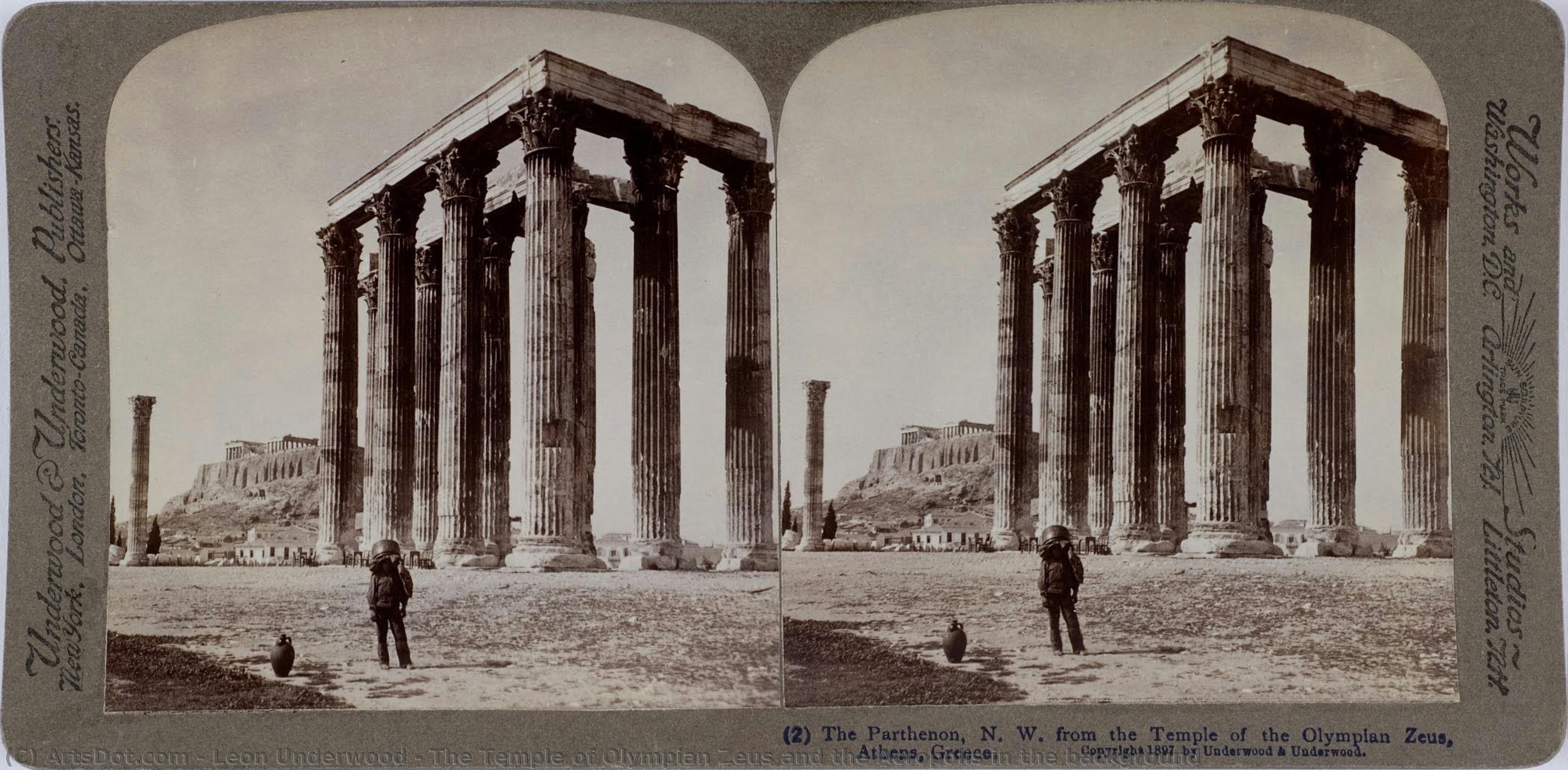 The Temple Of Olympian Zeus And The Acropolis In The Background — Leon Underwood