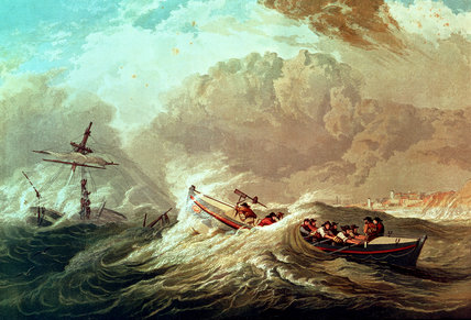The Lifeboat Off Tynemouth Bay — Edward Duncan