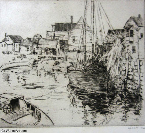 A Fishing Village In Cape Anne — Alfred Heber Hutty