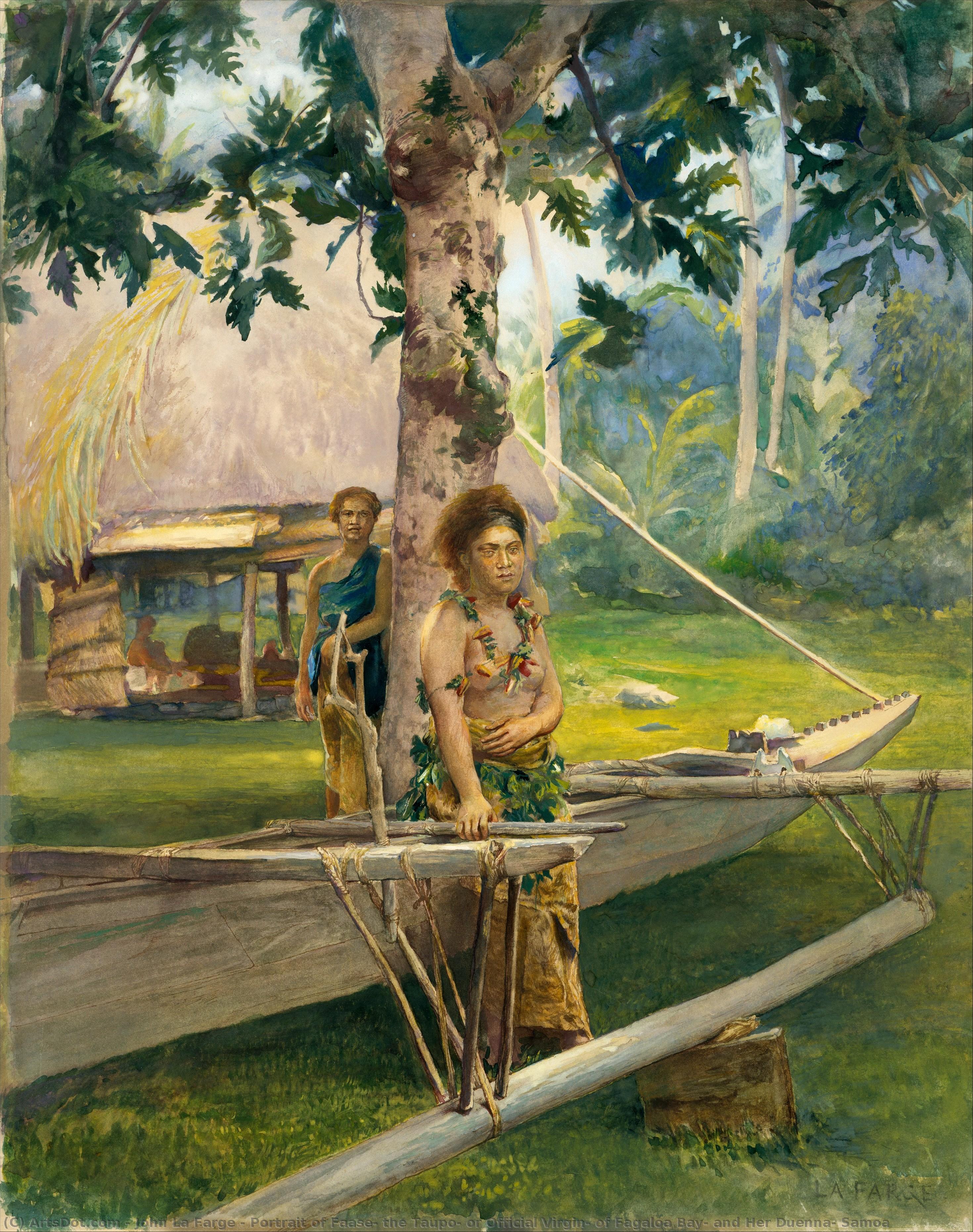 Portrait Of Faase, The Taupo, Or Official Virgin, Of Fagaloa Bay, And Her Duenna, Samoa — John La Farge