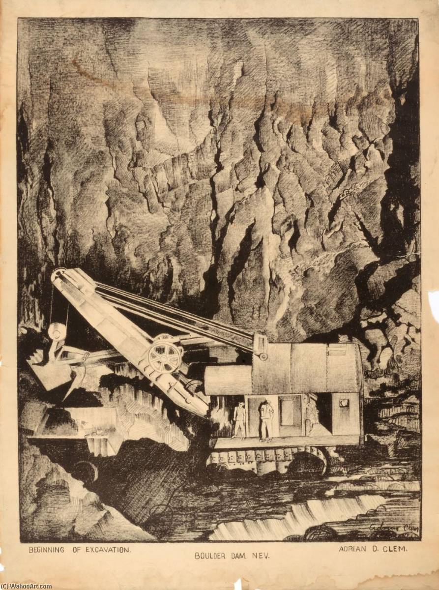 Beginning Of Excavation. Boulder Dam. Nev — Adrian D Clem