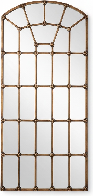 Antique Gold Metal Arch Mirror