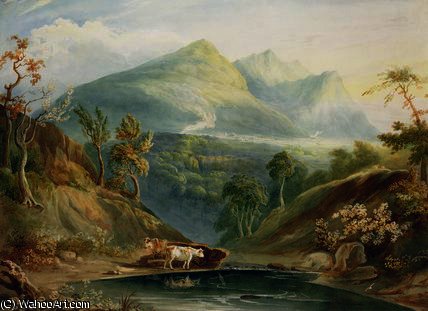 Extensive Landscape With Cattle Watering — Samuel Jackson