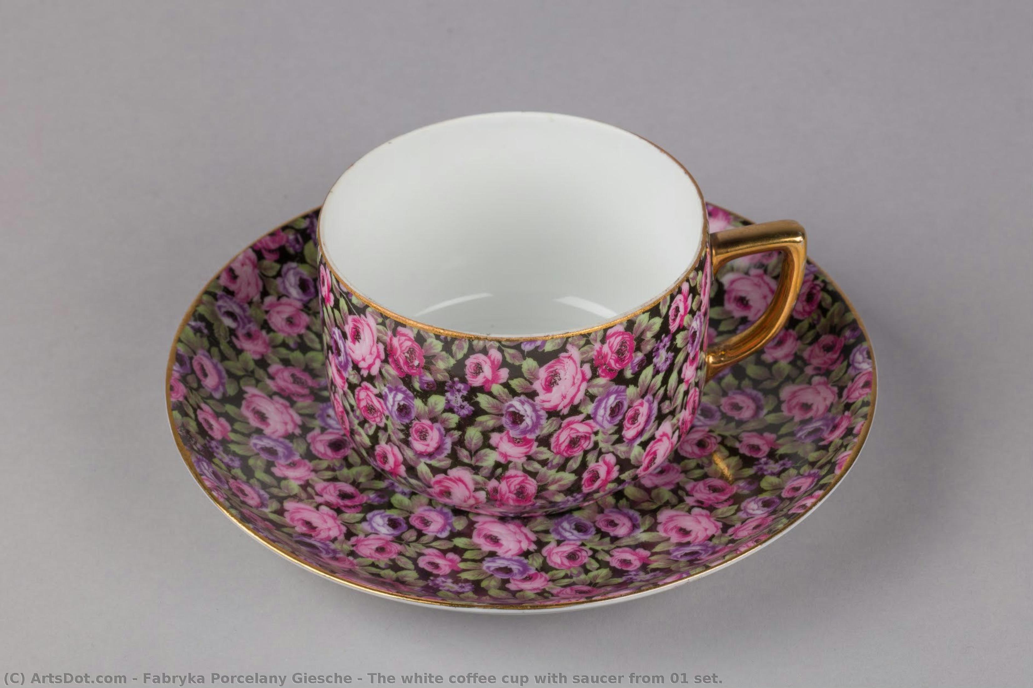 The White Coffee Cup With Saucer From 01 Set. — Fabryka Porcelany Giesche