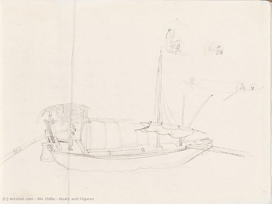 Boats And Figures — Xie Zhiliu