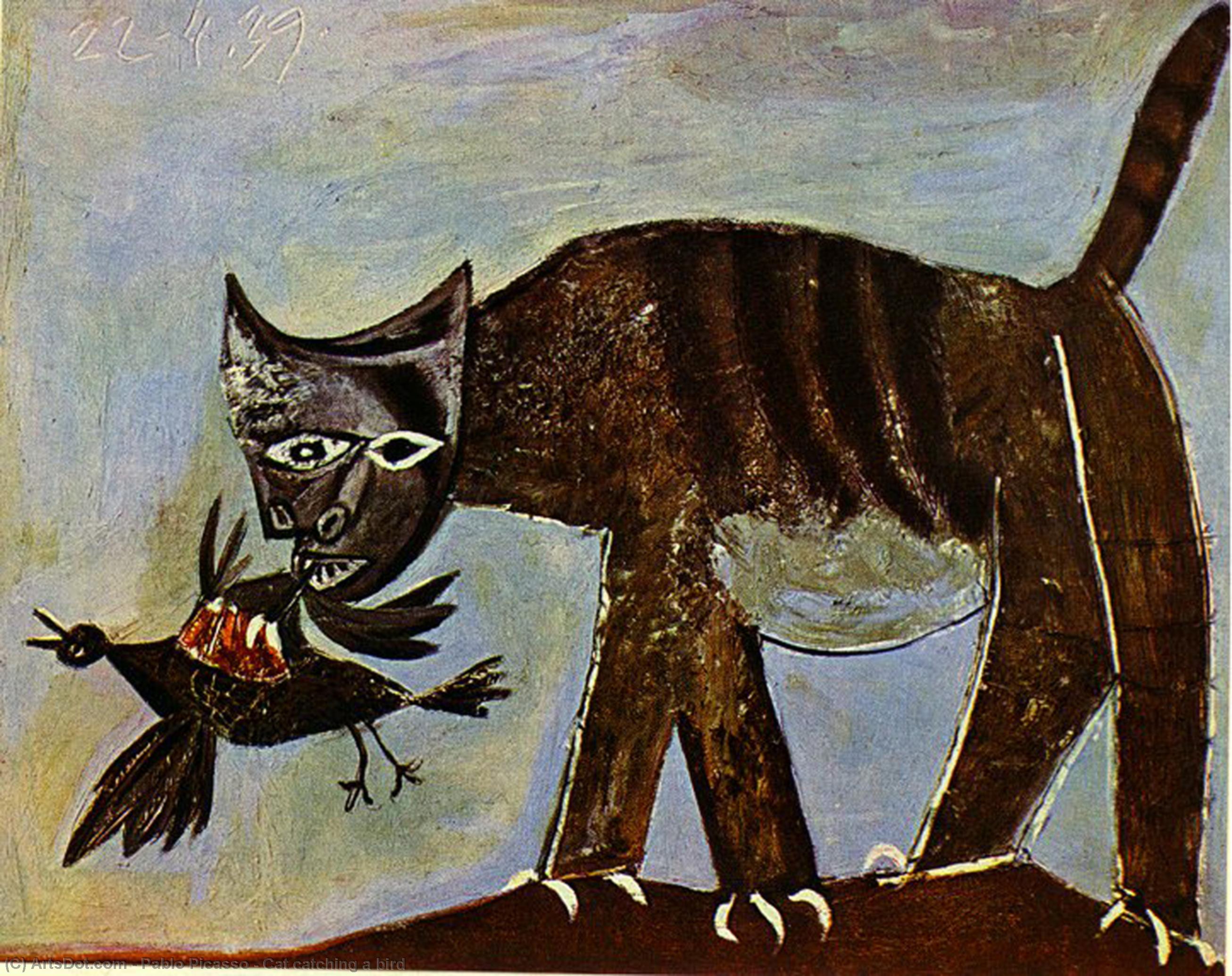 El Gato Atrapando Al Pájaro — Pablo Picasso
