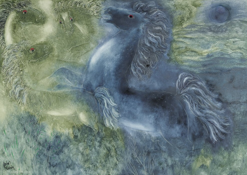 Galloping Horses, (1971) — Reuven Rubin