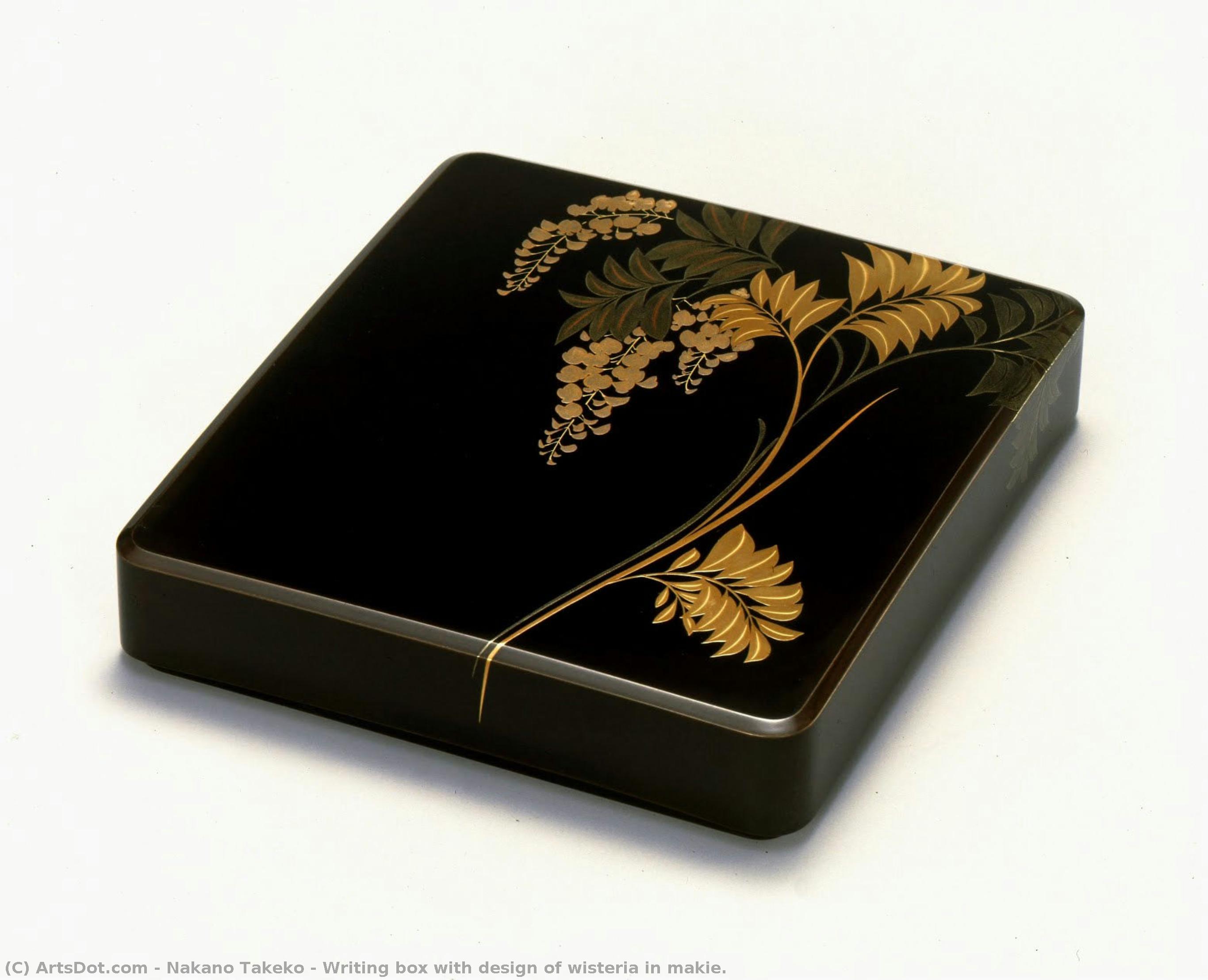 Writing Box With Design Of Wisteria In Makie. — Nakano Takeko