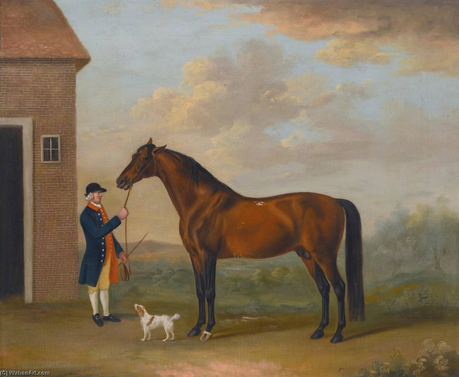 Henry Compton's Chestnut Hunter With Its Groom Outside A Stable — Francis Sartorius Ii (john Francis Sartorius)
