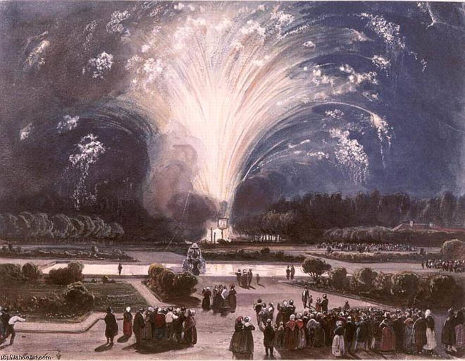 Fireworks At Fontainbleau For The Marriage Of The Duc De Chartres, 1837 — Camille Joseph Étienne Roqueplan