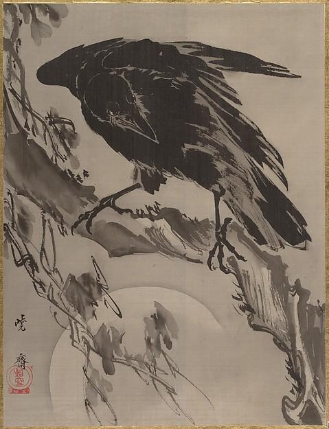 月に鴉図 Crow And The Moon — Kawanabe Kyōsai