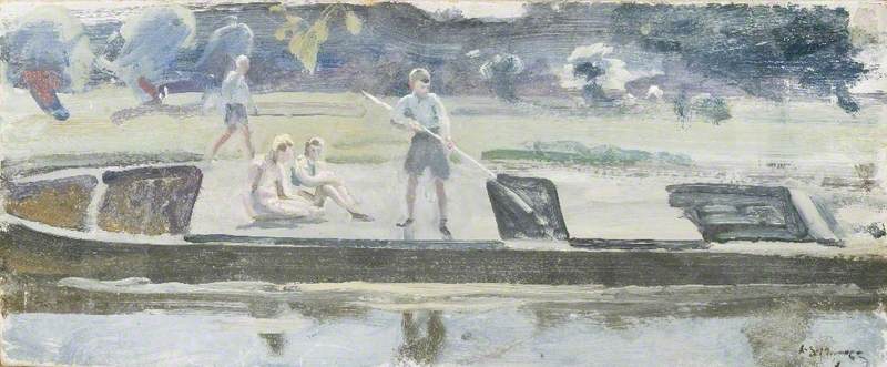 Boys On A Barge — Sir Alfred James Munnings