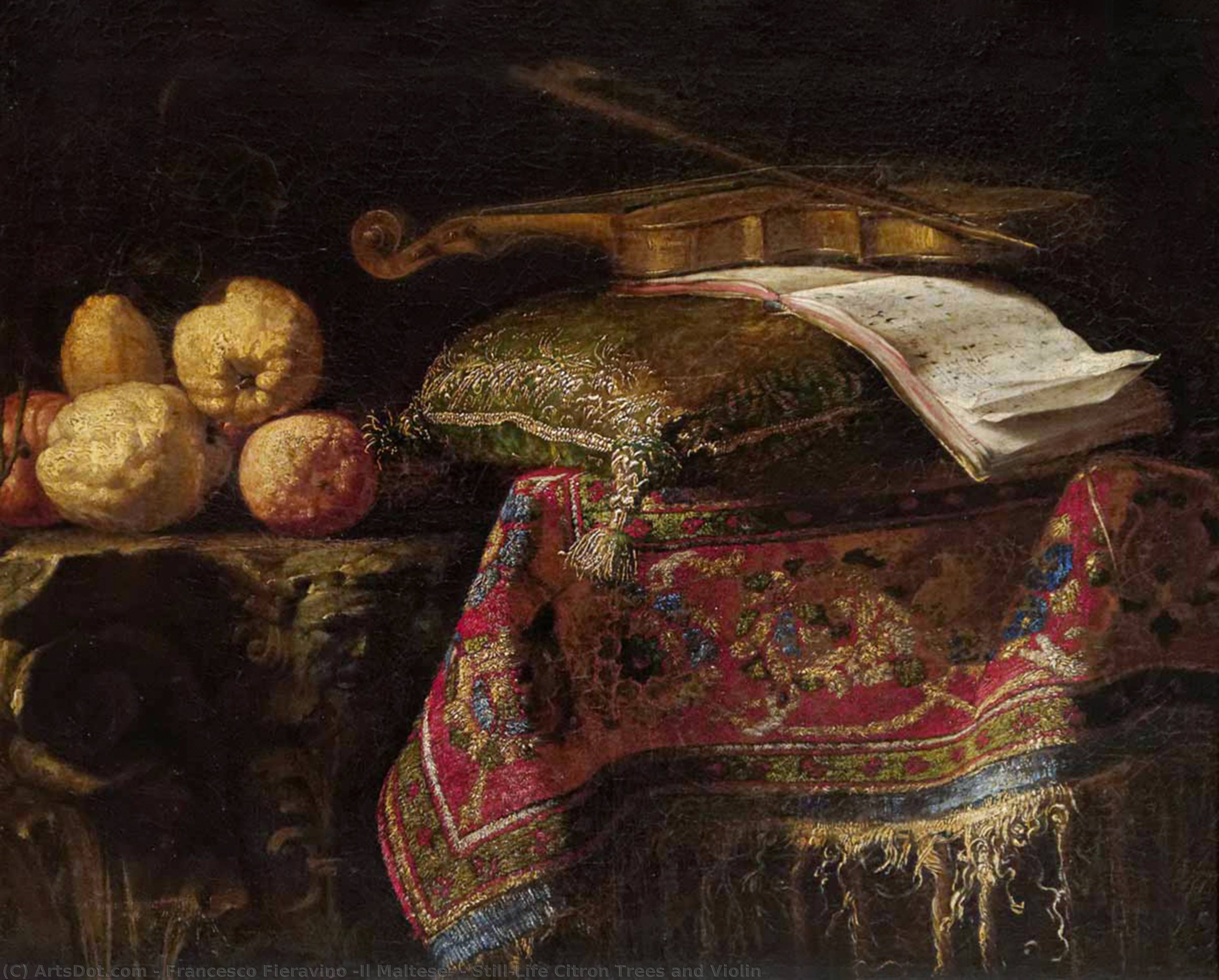 Still-life Citron Trees And Violin — Francesco Fieravino (il Maltese)