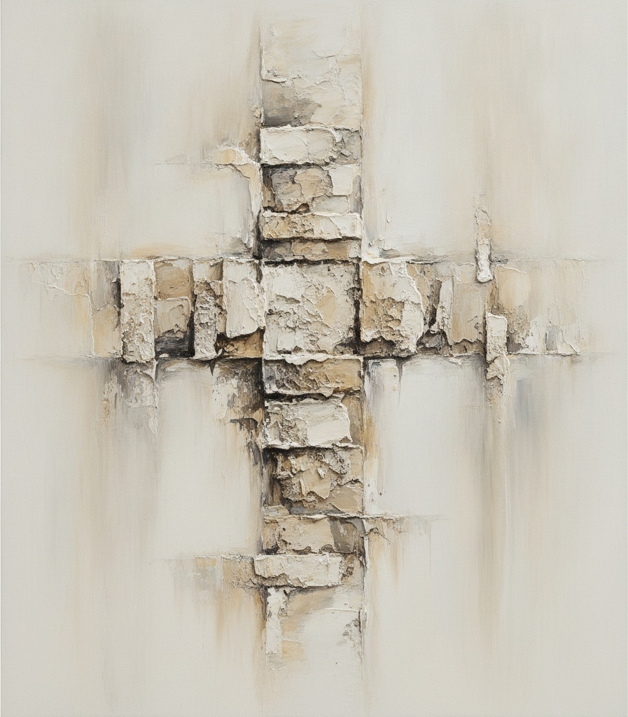 Fragmented Stone Relief In Bone And Umber Shadows — David Moreau