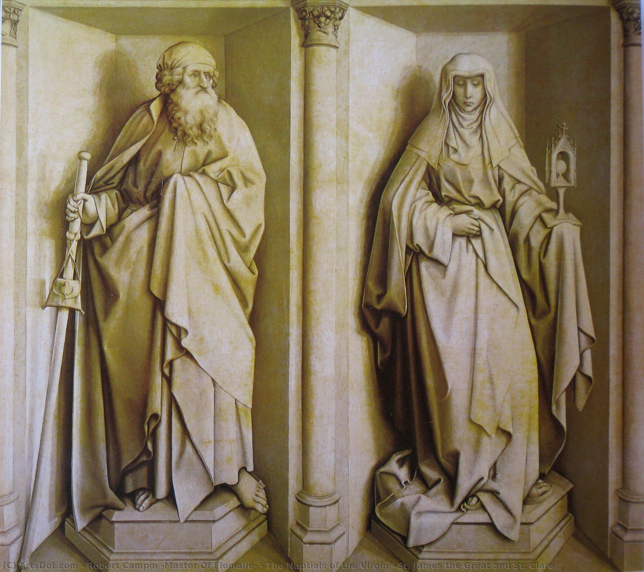 The Nuptials Of The Virgin - St. James The Great And St. Clare — Robert Campin (master Of Flemalle)