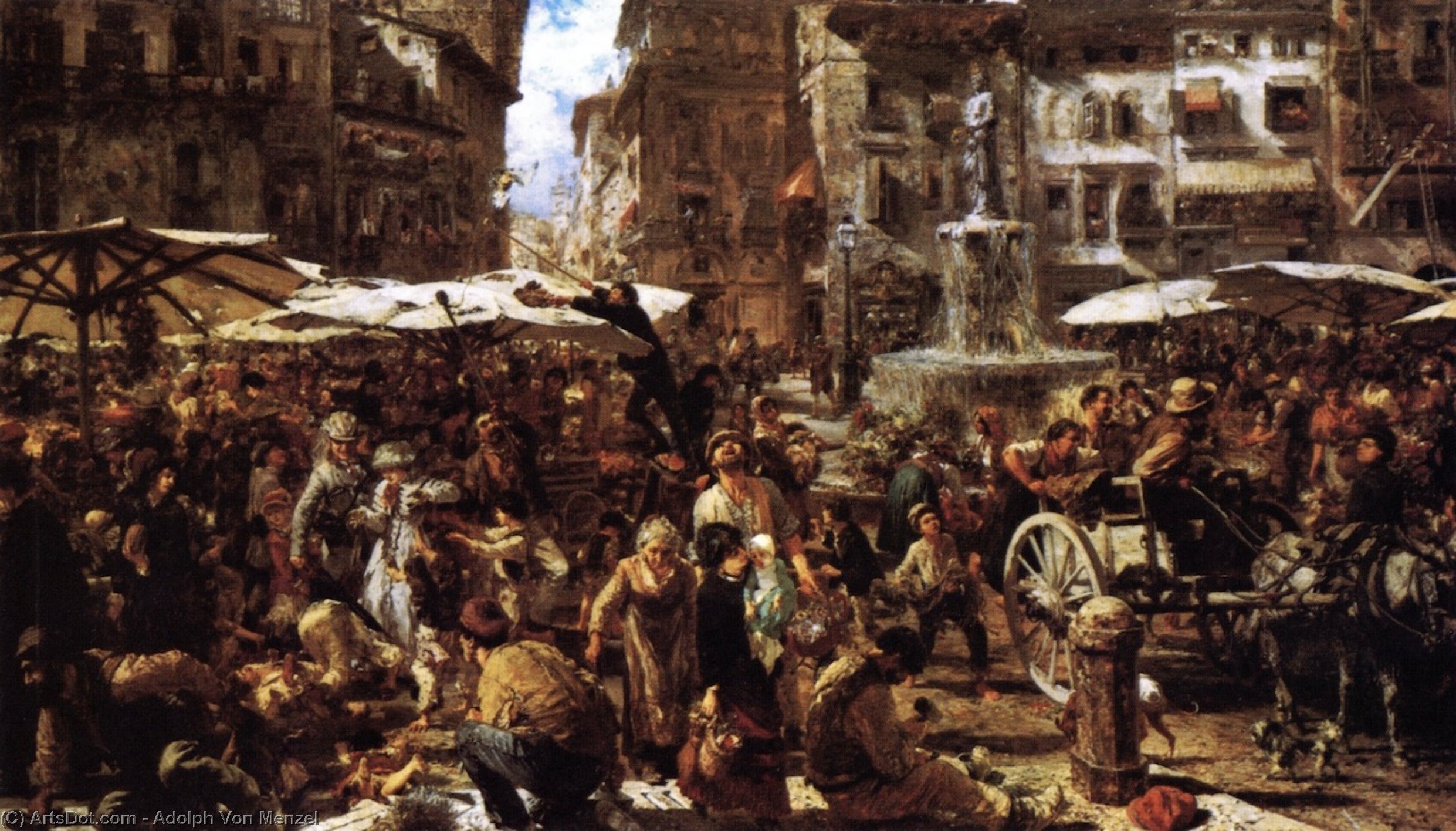 Merketplace In Verona — Adolph Von Menzel