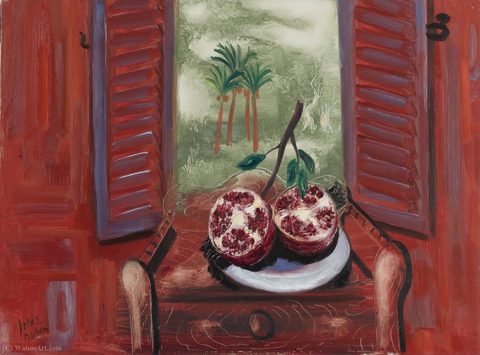 Pomegranates - Open Window, (1964) — Reuven Rubin