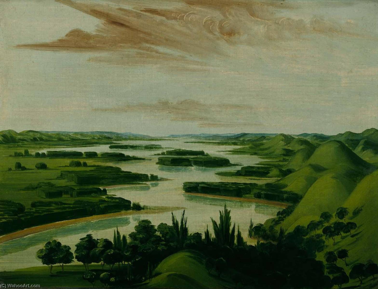 View From Floyd's Grave, 1300 Miles Above St. Louis — George Catlin
