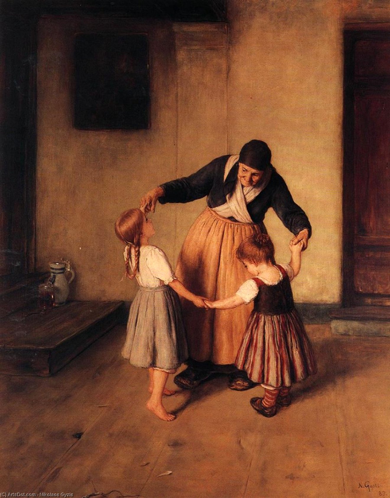 Grandma And Children — Nikolaos Gyzis
