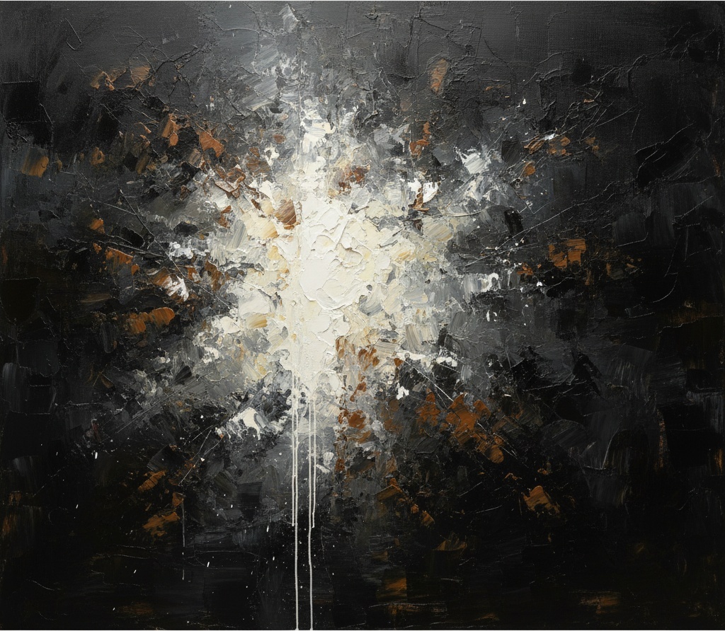 Luminous Core: An Explosive Monochromatic Study In Radial Tension And Gravity — Christian Noiret