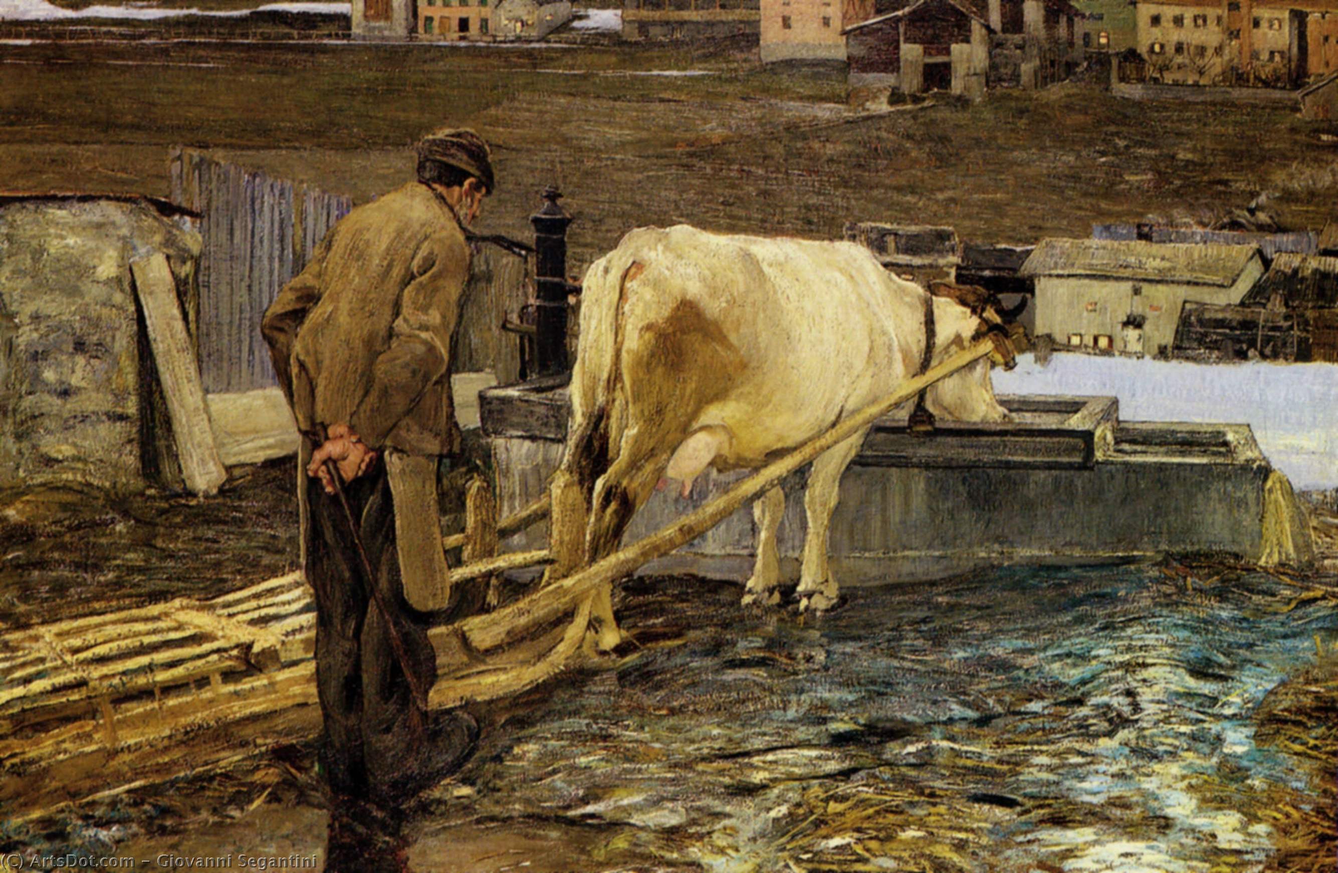 The Snowmelt In Savognin — Giovanni Segantini