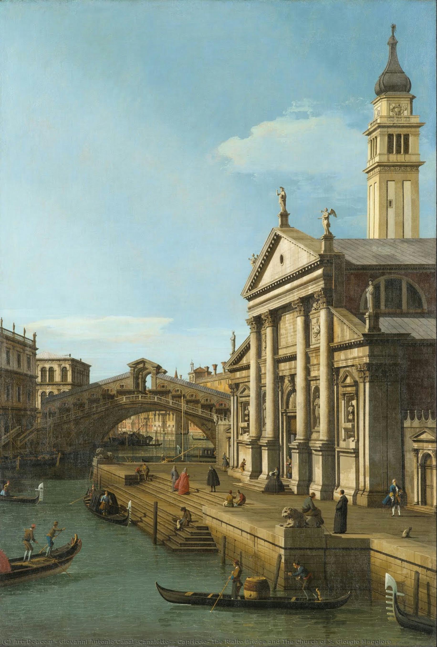 Capriccio: The Rialto Bridge And The Church Of S. Giorgio Maggiore — Giovanni Antonio Canaletto