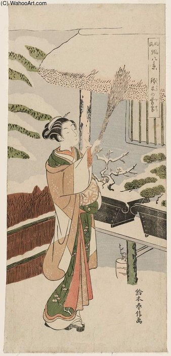 Twilight Snow Of Hachinoki — Suzuki Harunobu