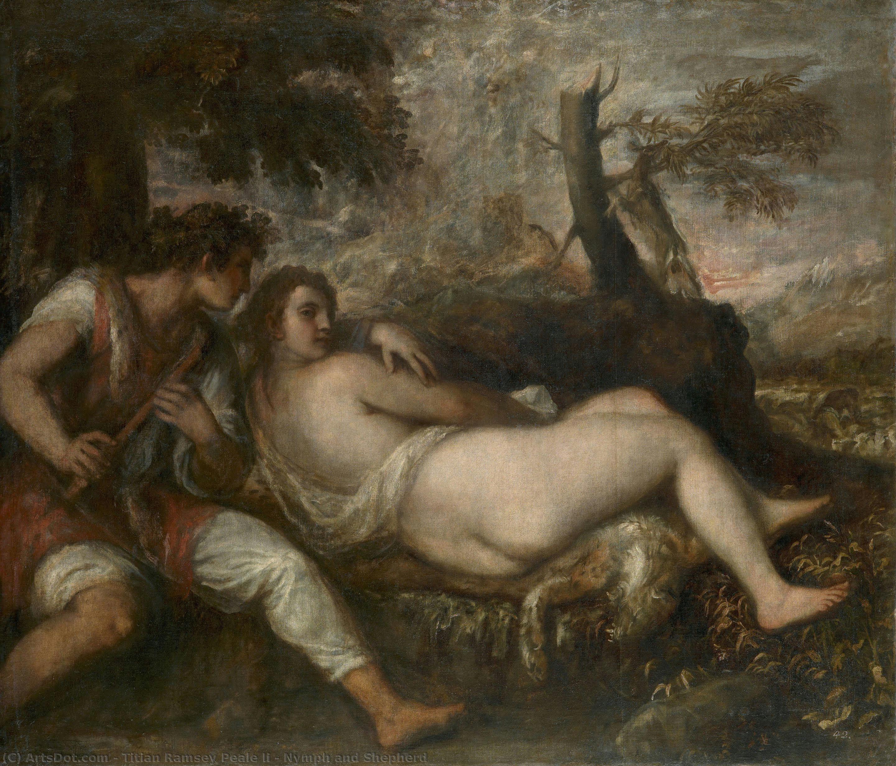 Nymph And Shepherd — Titian Ramsay Peale Ii
