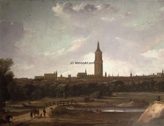 A Panoramic View Of The Hague From The North With The 'grote-of Sint Jacobskerk' And The Old Town Hall, The 'kleine Veentje' In The Foreground — Dirck Verhaert