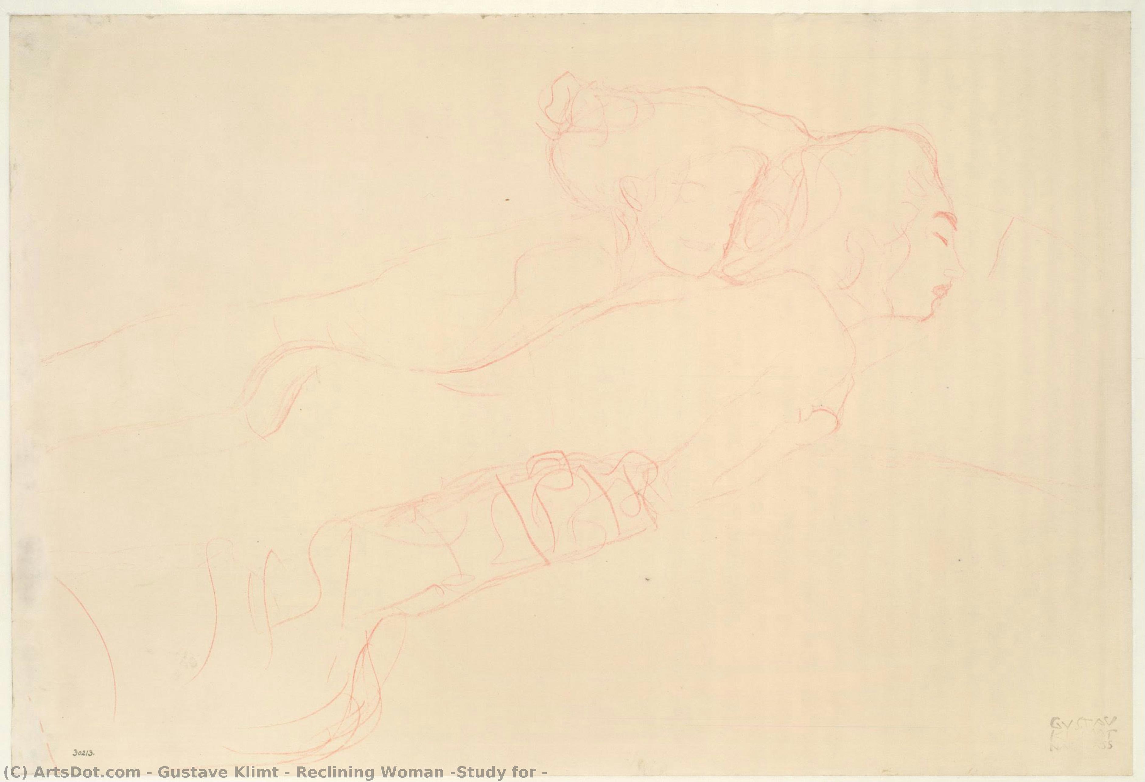 Reclining Woman (study For — Gustav Klimt