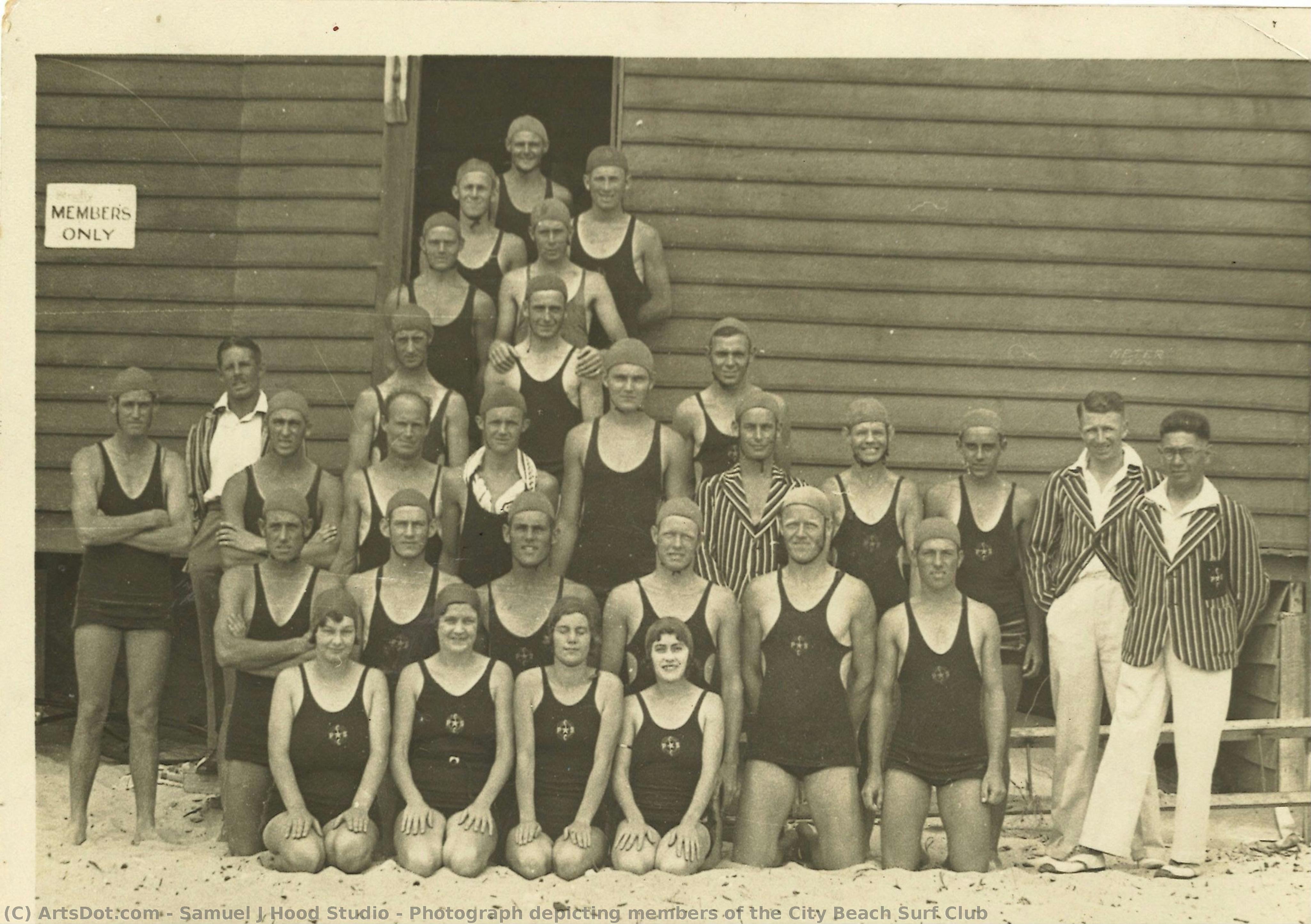 Photograph Depicting Members Of The City Beach Surf Club — Samuel J Hood Studio