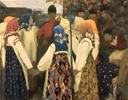 A Lad Has Wormed His Way Into The Girl's Round — Andrei Petrovich Ryabushkin