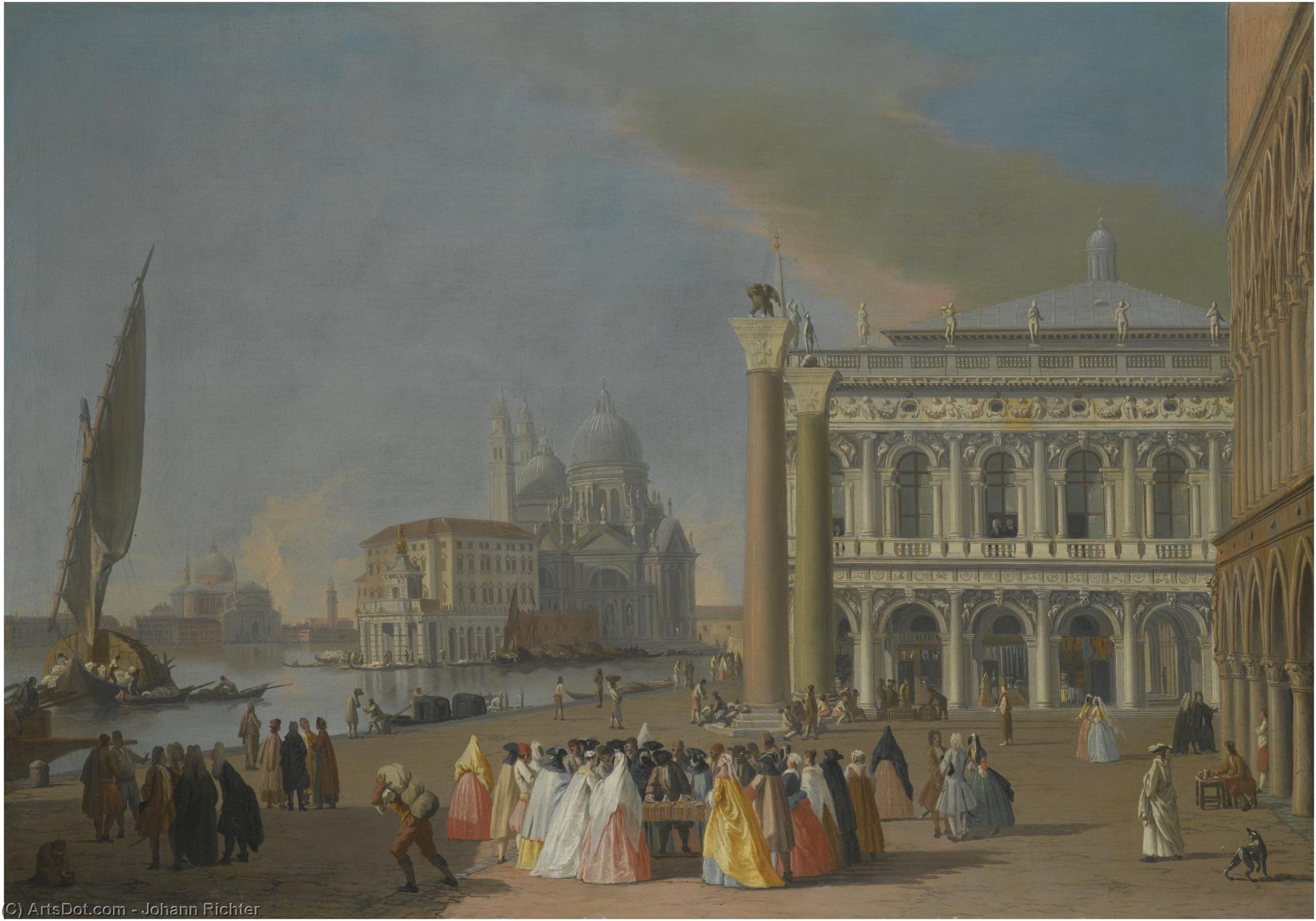 Venice, A View Of The Molo, Looking West Towards Santa Maria Della Salute And The Palazzo Ducale To The Right — Johann Richter