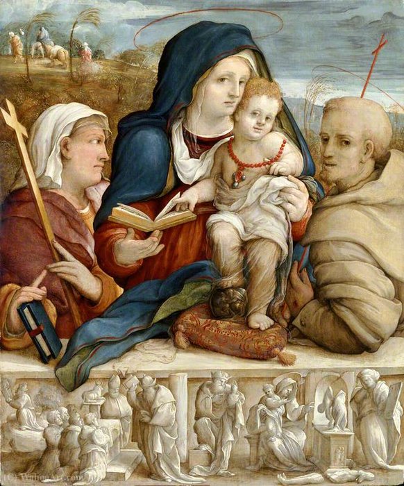 Virgin And Child Between Saint Helena And Saint Francis — Amico Aspertini