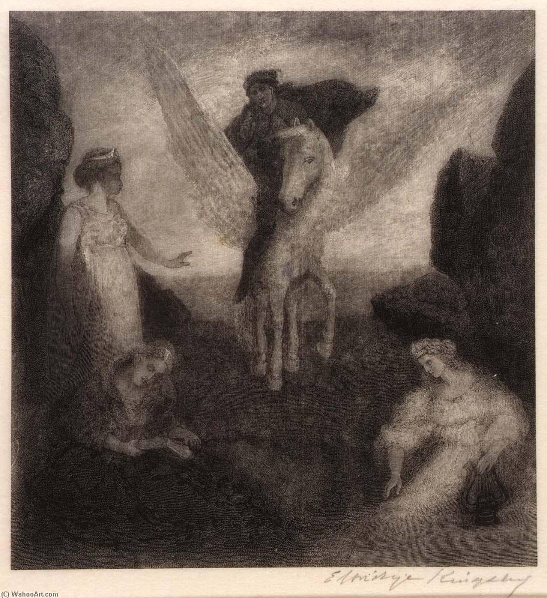 The Poet On Pegasus Entering The Realm Of The Muses — Elbridge Kingsley