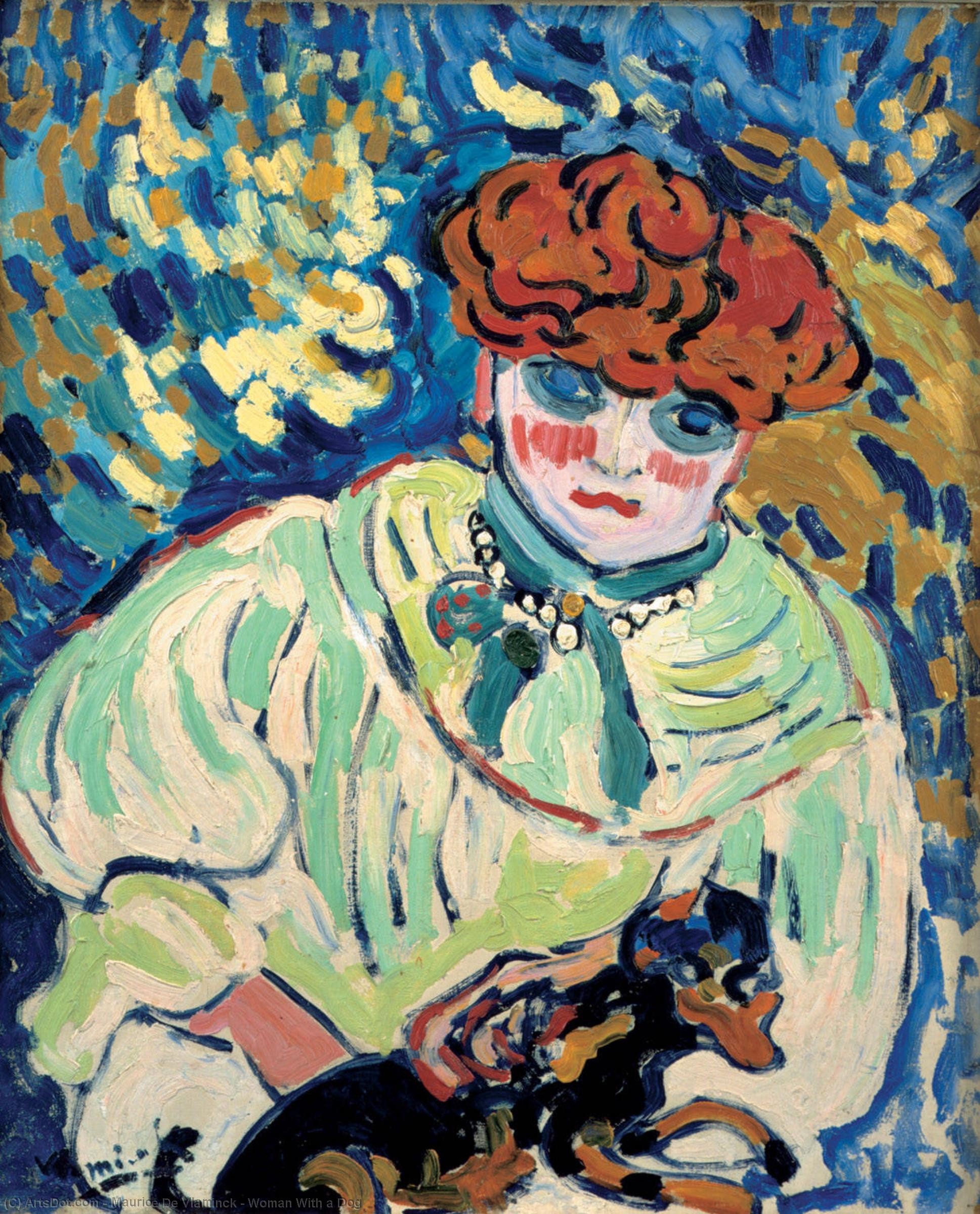 Woman With A Dog — Maurice De Vlaminck
