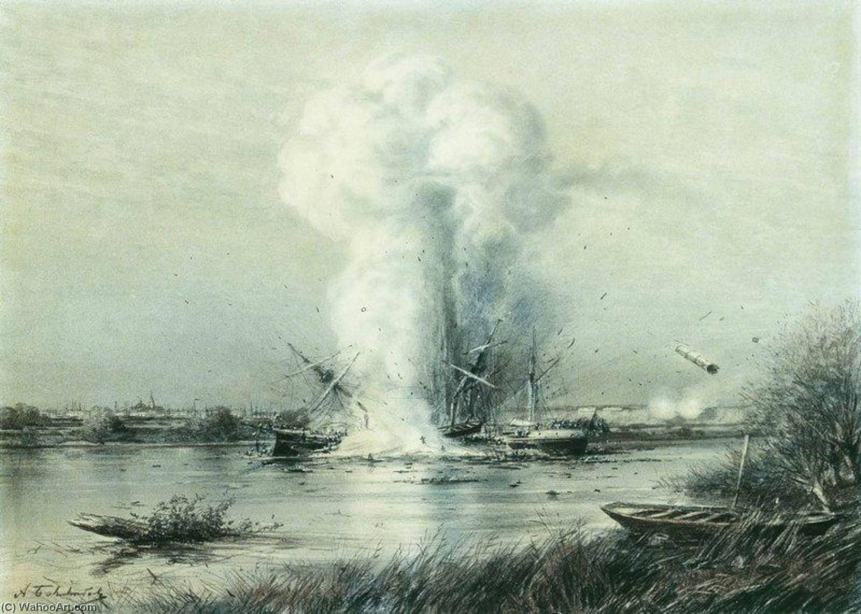 The Explosion Of A Turkish Steamship — Alexei Petrovich Bogoliubov