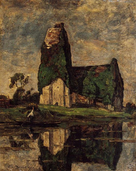 Criqueboeuf, The Church — Eugène Louis Boudin