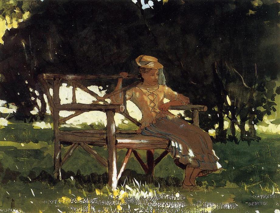 Woman On A Bench (also Known As Girl On A Garden Seat) — Винслоу Хомер