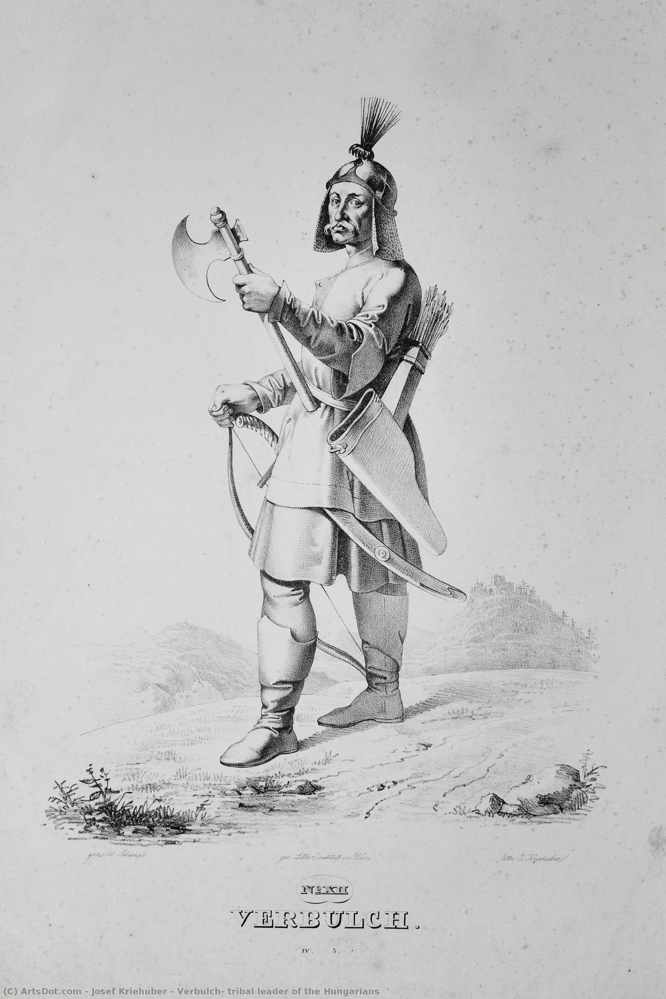 Verbulch, Tribal Leader Of The Hungarians — Josef Kriehuber