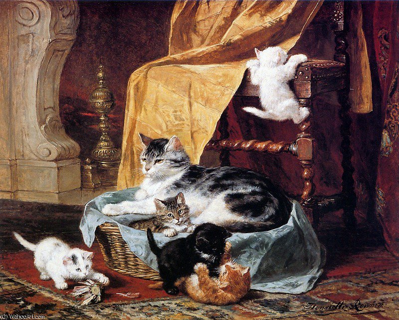 A Busy Family Sun — Henriette Ronner Knip