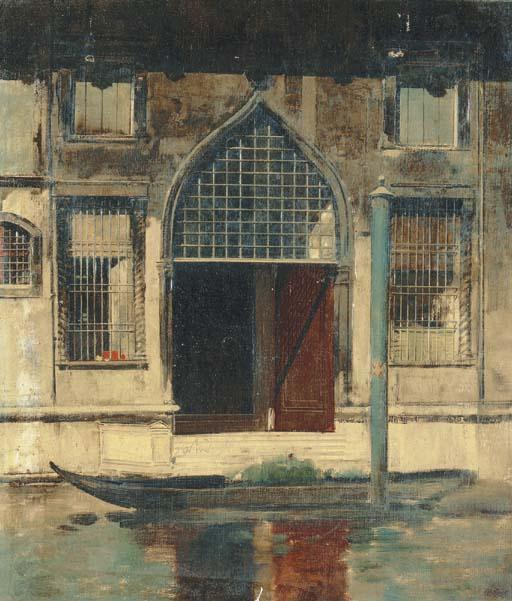 A Gondola Before A Venetian Palazzo — Alberto Pasini