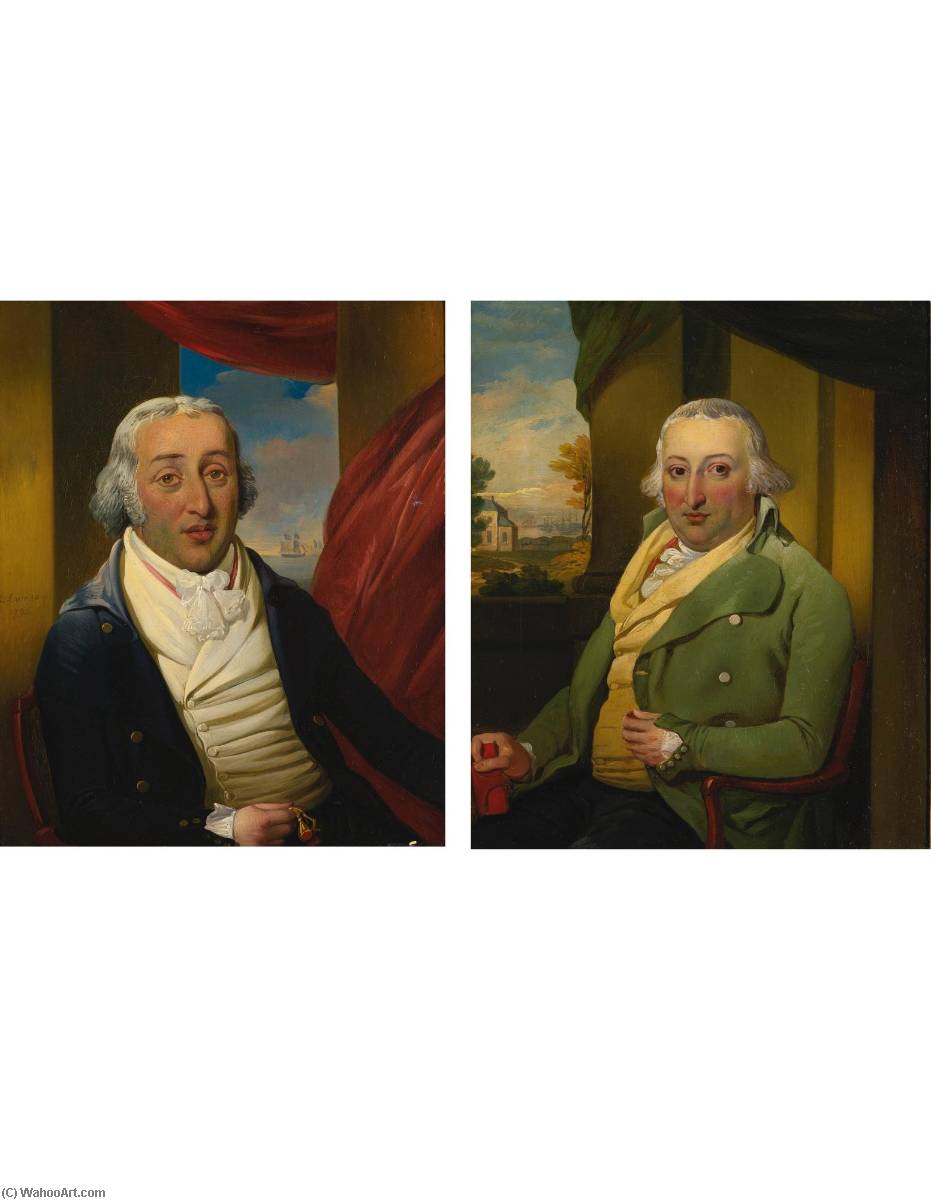 A Pair Of Portraits Of The American Merchant Samuel Hart (c. 1749 1810) And His Brother Moses Hart (d. 1825) — Richard Livesay