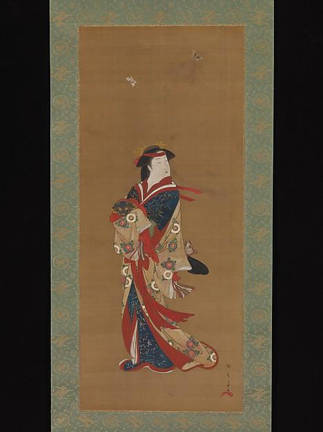 Beauty With Butterflies — Katsukawa Shunshō