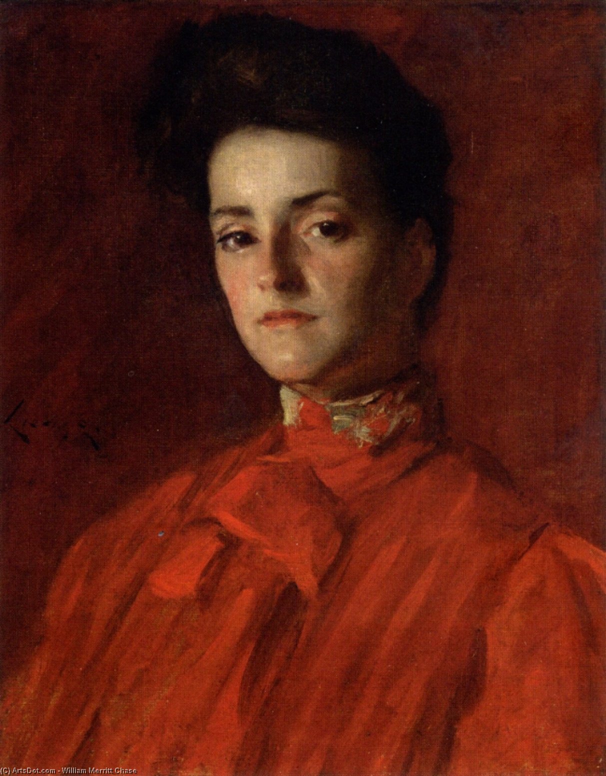 A Lady In Red — William Merritt Chase