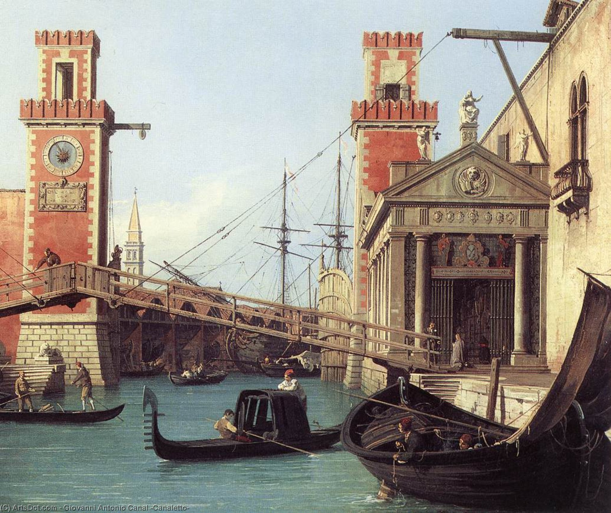 View Of The Entrance To The Arsenal (detail) — Canaletto