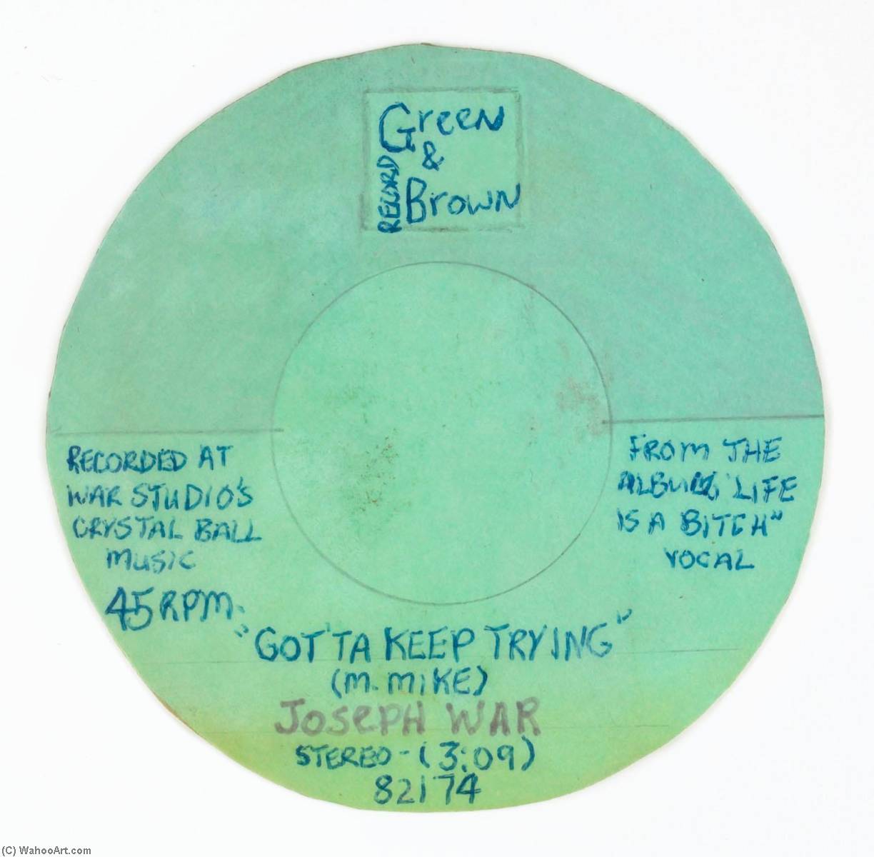 Green Brown Record From The Album, Life Is A Bitch Vocal, Gotta Keep Trying — Mingering Mike