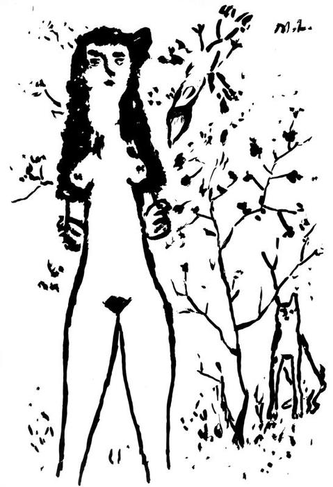 Standing Nude In A Landscape — Mikhail Fiodorovich Larionov